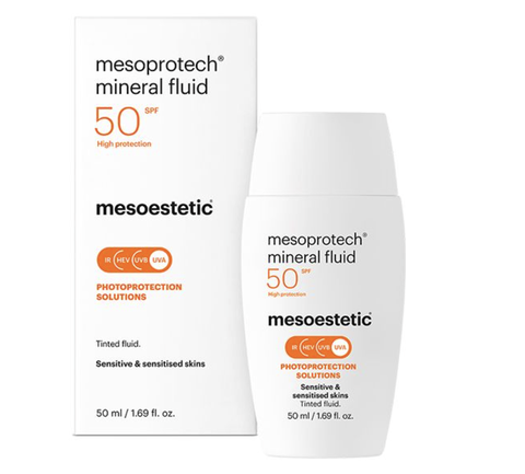 Mesoestetic Mesoprotech Mineral Matte Antiaging Fluid 50+: Kem Chống Nắng Vật Lý Cho Da Nhạy Cảm & Sau Điều Trị