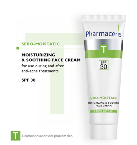 Pharmaceris T Sebo-Moistatic SPF 30: Kem Dưỡng Ẩm, Làm Dịu & Bảo Vệ Da Mụn Đang Điều Trị