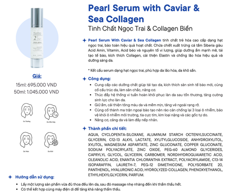 ProfiDerm Pearl Serum with Caviar & Sea Collagen – Tinh Chất Ngọc Trai Trẻ Hóa & Phục Hồi Da Cao Cấp