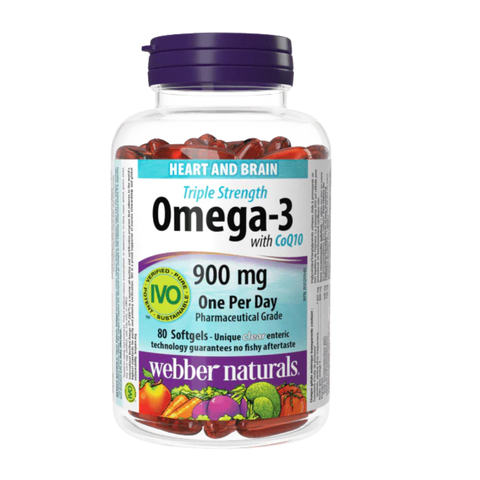 WEBBER NATURALS OMEGA-3 + COQ10 / VIÊN UỐNG HỖ TRỢ SỨC KHỎE TIM MẠCH VÀ NÃO BỘ, GIẢM CHOLESTEROL MÁU 