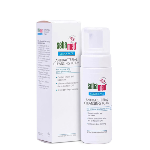 SEBAMED CLEAR FACE ANTIBACTERIAL CLEANSING FOAM / SỮA RỬA MẶT TẠO BỌT GIÚP KHÁNG KHUẨN, GIẢM MỤN SEBAMED (150ML) 