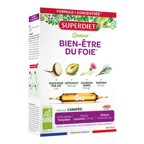 SUPERDIET QUATUOR BIEN-ÊTRE DU FOIE BIO BỔ GAN, CHĂM SÓC SỨC KHỎE GAN
