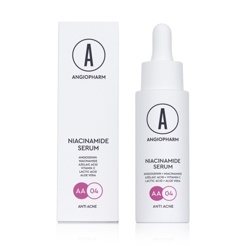 ANGIOPHARM Niacinamide Serum 30ml – Serum 10% Niacinamide hỗ trợ giảm dầu, mụn và thâm sau mụn