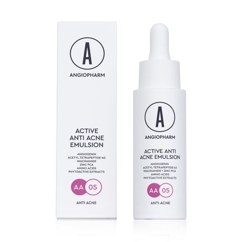 ANGIOPHARM Active Anti Acne Emulsion 30ml – Tinh chất không dầu hỗ trợ giảm mụn và điều tiết bã nhờn
