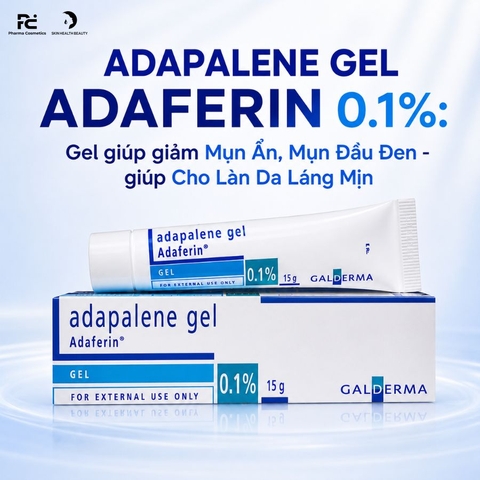 ADAPALENE GEL ADAFERIN 0.1%: Gel Đặc Trị Mụn Ẩn, Mụn Đầu Đen - Cho Làn Da Láng Mịn