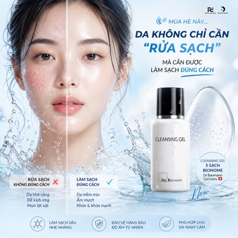 Dr. Baumann Cleansing Gel – Gel Rửa Mặt Thần Chay, Làm Sạch Sâu Và Bảo Vệ Hàng Rào Tự Nhiên Của Da