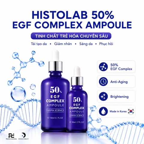 HISTOLAB 50% EGF COMPLEX AMPOULE: Tinh Chất Trẻ Hóa Chuyên Sâu – Tái Tạo, Giảm Nhăn & Sáng Da