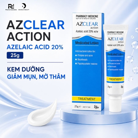 AZCLEAR ACTION AZELAIC ACID 20% 25g / KEM DƯỠNG GIẢM MỤN, MỜ THÂM