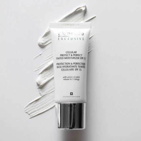 SKINCODE CELLULAR PROTECT & PERFECT TINTED MOISTURIZER SPF15 / KEM DƯỠNG CÓ MÀU TẠO NỀN TRANG ĐIỂM VÀ BẢO VỆ DA BAN NGÀY