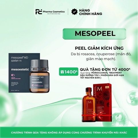 MESOPEEL MD AZELAN RX / PEEL GIẢM KÍCH ỨNG VÀ TÌNH TRẠNG MAO MẠCH, ĐỎ DA