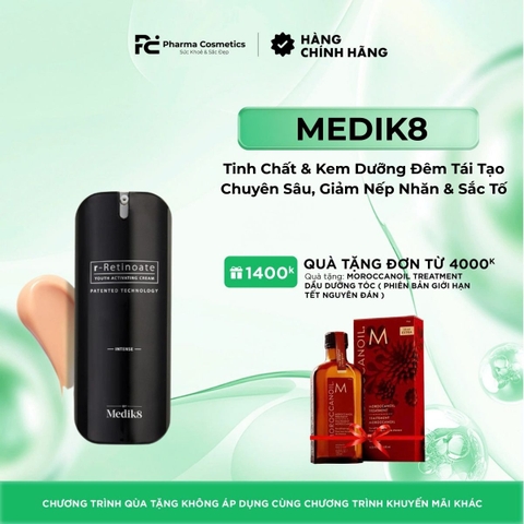 MEDIK8 r-RETINOATE INTENSE: Tinh Chất & Kem Dưỡng Đêm Tái Tạo Chuyên Sâu, Giảm Nếp Nhăn & Sắc Tố