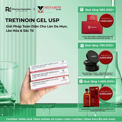 TRETINOIN GEL USP MENARINI: Giải Pháp Toàn Diện Cho Làn Da Mụn, Lão Hóa & Sắc Tố