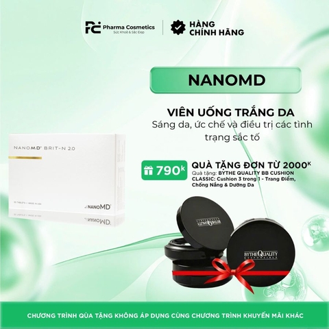 NANOMD BRIT-N 2.0 / VIÊN UỐNG TRẮNG DA GIÚP LÀN DA SÁNG KHỎE TỰ NHIÊN (THUẦN CHAY))