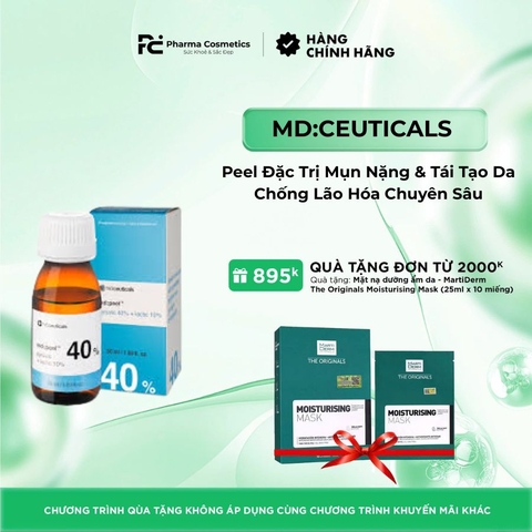 MD:PEEL PYRUVIC 40% + LACTIC 10%: Peel Đặc Trị Mụn Nặng & Tái Tạo Da Chống Lão Hóa Chuyên Sâu
