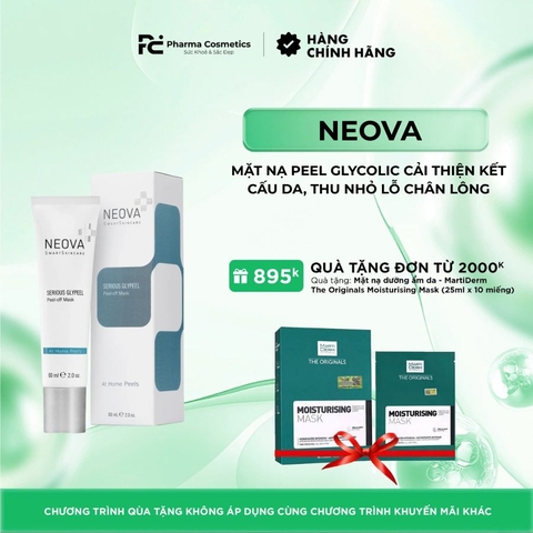 NEOVA SERIOUS GLYPEEL / MẶT NẠ PEEL GLYCOLIC CẢI THIỆN KẾT CẤU DA, THU NHỎ LỖ CHÂN LÔNG, TẨY TẾ BÀO CHẾT VÀ LÀM SÁNG DA