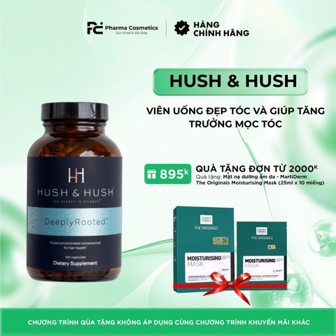 HUSH & HUSH DeeplyRooted/ VIÊN UỐNG ĐẸP TÓC VÀ GIÚP TĂNG TRƯỞNG MỌC TÓC