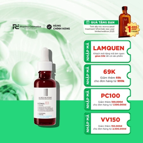 LA ROCHE POSAY RETINOL B3 SERUM ANTI-WRINKLE CONCENTRATE REGENERATING RESURFACING / DƯỠNG CHẤT GIÚP HỖ TRỢ QUÁ TRÌNH TÁI TẠO DA, GIẢM THÂM NÁM VÀ NẾP NHĂN TRÊN DA