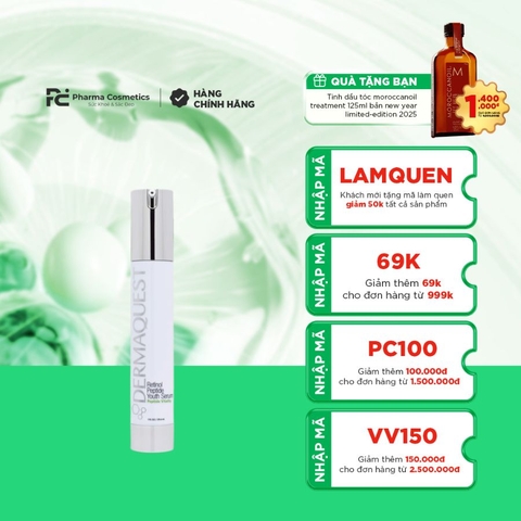 DERMAQUEST RETINOL PEPTIDE YOUTH SERUM / SERUM GIÚP DA SĂN CHẮC ĐỒNG THỜI LÀM ĐẦY CÁC NẾP NHĂN VÀ VẾT CHÂN CHIM 