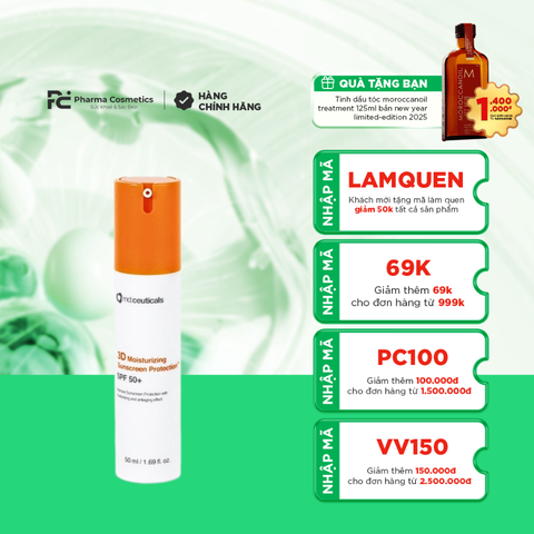 Kem Chống Nắng Md:ceuticals 3D Moisturizing Sunscreen Protection SPF 50+/ Kem chống nắng toàn diện cho da đang điều trị nám, sau công nghệ cao