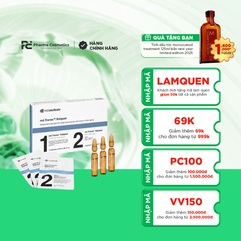 BỘ THAY DA SINH HỌC MD: TRANEX RETIPEEL TRỊ NÁM, SÁNG DA TÁI SINH LÀN DA