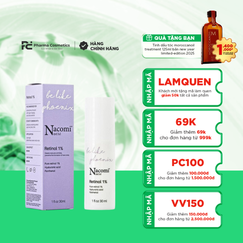 NACOMI NEXT LEVEL RETINOL 1% / HUYẾT THANH DƯỠNG DA, CHỐNG LÃO HÓA VÀ TÁI TẠO DA