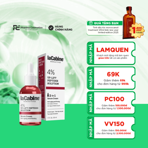 LACABINE 4% PEPTIDES SOLUTION SERUM CREAM / KEM SERUM NÂNG CƠ SĂN CHẮC