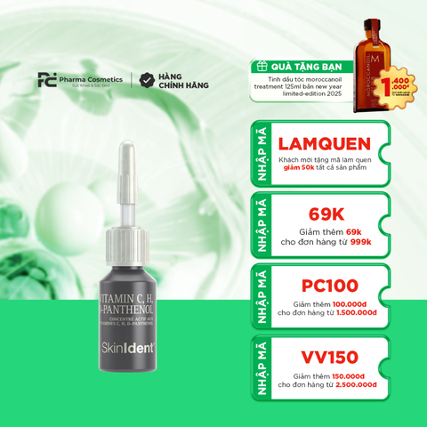 SKINLDENT VITAMIN C,H,D-PANTHENOL / TINH CHẤT LÀM SÁNG, CĂNG BÓNG GẤP 3 LẦN