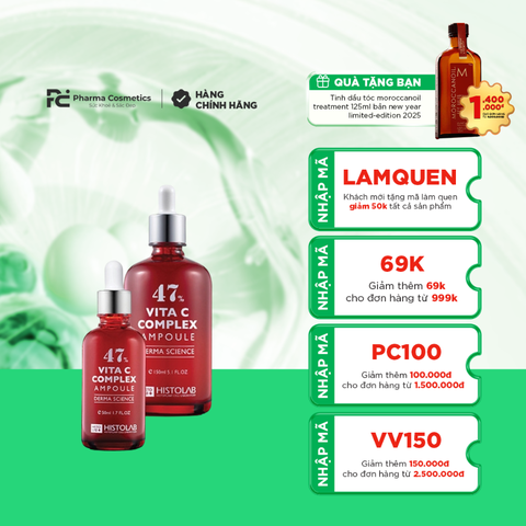 HISTOLAB VITA C COMPLEX AMPOULE 47% 50ML / TINH CHẤT DƯỠNG TRẮNG DA