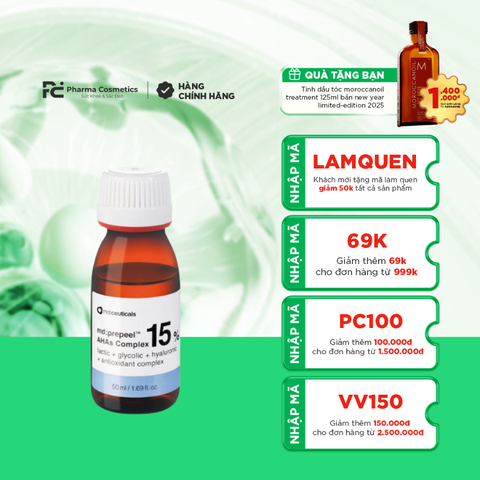 MD:PREPEEL AHAS COMPLEX 15%  / THAY DA SINH HỌC TRẮNG SÁNG VÀ CĂNG BÓNG