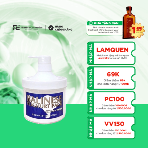 BALINESE YOGHURT PACK AHA / KEM Ủ TRẮNG SỮA CHUA LÀM SẠCH TẾ BÀO CHẾT DƯỠNG TRẮNG DA LÀNH TÍNH