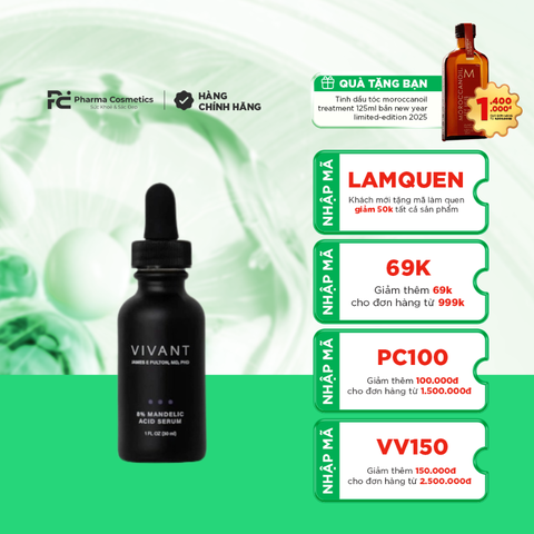 VIVANT 8% MANDELIC ACID 3-IN-1 SERUM / SERUM ĐIỀU TRỊ MỤN, LÃO HÓA, SẮC TỐ KHÔNG ĐỀU MÀU