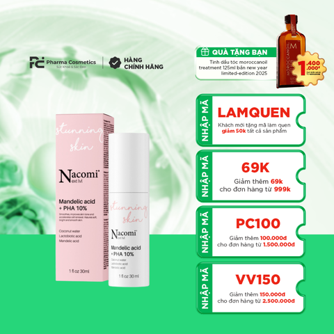 NACOMI NEXT LEVEL MANDELIC ACID + PHA 10% / HUYẾT THANH TẨY TẾ BÀO CHẾT VÀ LÀM SÁNG DA 