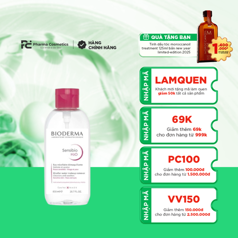 SENSIBIO H2O/DUNG DỊCH TẨY TRANG VÀ LÀM SẠCH MICELLAR (850ml)
