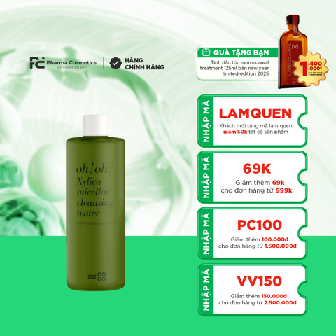 OH!OH! XYLICA MICELLAR CLEANSING WATER/ NƯỚC TẨY TRANG SẠCH SÂU, PHỤC HỒI DA, KHÔNG CỒN