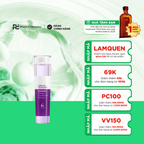JULIETTE ARMAND BIPHASE EYE MAKE UP REMOVER: Nước Tẩy Trang Mắt Môi 2 Pha - Sạch Sâu & Dịu Nhẹ