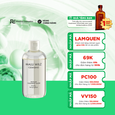 MALU WILZ MICELLAR CLEANSING WATER / DUNG DỊCH LÀM SẠCH 3 TRONG 1