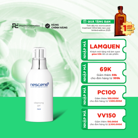 NESCENS CLEANSING GEL – FACE / GEL RỬA MẶT CHỐNG LÃO HOÁ DỊU NHẸ 