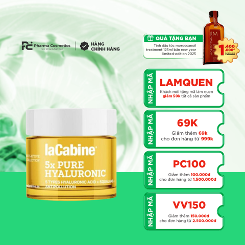 LACABINE 5X PURE HYALURONIC CREAM / KEM DƯỠNG ẨM, MỜ NẾP NHĂN
