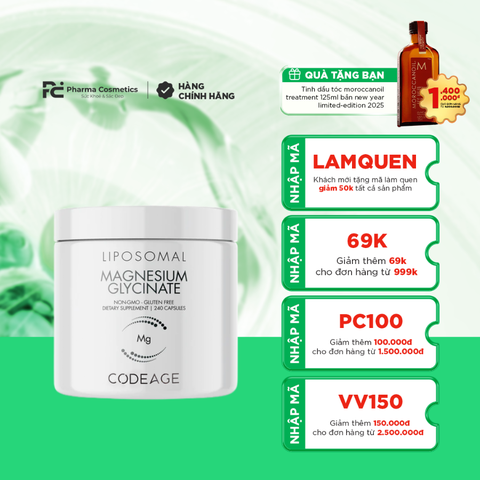CODEAGE LIPOSOMAL MAGNESIUM GLYCINATE / VIÊN UỐNG HỖ TRỢ CHỦ YẾU CHỨC NĂNG CƠ, THẦN KINH VÀ HỆ THỐNG MIỄN DỊCH