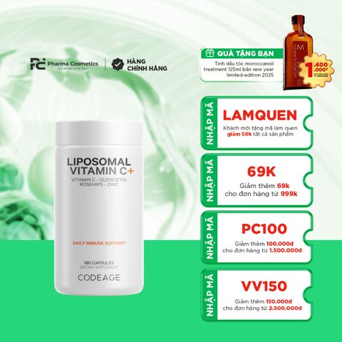 CODEAGE LIPOSOMAL VITAMIN C+ / VIÊN UỐNG CHỐNG OXY HÓA, LÀM SÁNG DA