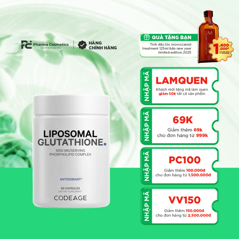 CODEAGE LIPOSOMAL GLUTATHIONE 1000MG / VIÊN UỐNG TRẮNG DA