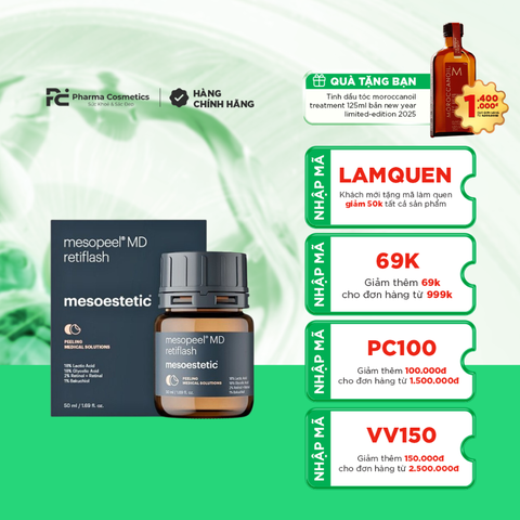 MESOPEEL MD RETIFLASH / PEEL TRẺ HÓA DA, CẤP ẨM TẠO HIỆU ỨNG CĂNG BÓNG HỒNG HÀO TỨC THỜI