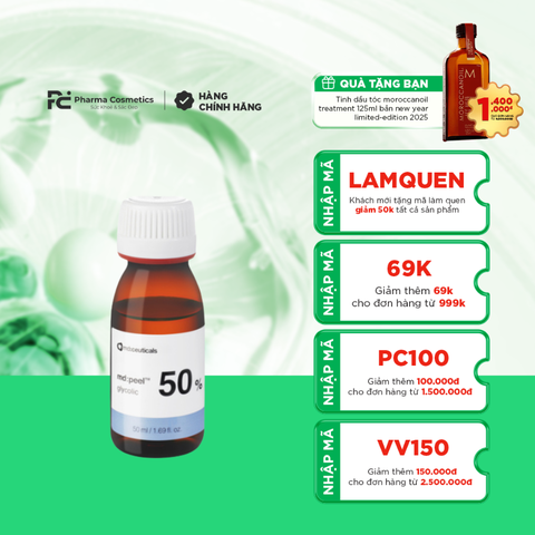 MD:PEEL GLYCOLIC 50%  / THAY DA SINH HỌC GIÚP XÓA NHĂN VÀ TRẺ HÓA DA