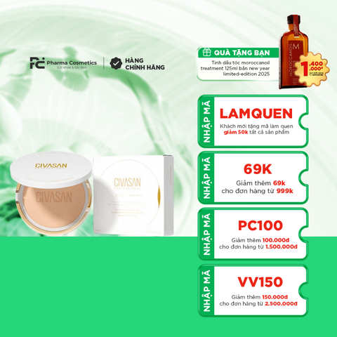 CIVASAN CUSHION COMPACT / CUSHION MÀU DA TỰ NHIÊN, DƯỠNG TRẮNG DA SPF50+/PA+++