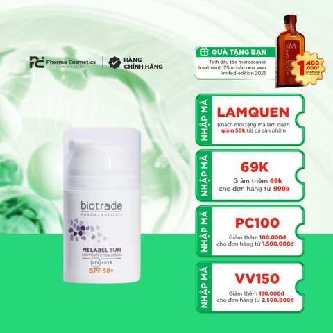 BIOTRADE MELABEL SUN CREAM SPF50+ / KEM CHỐNG NẮNG DƯỠNG ẨM