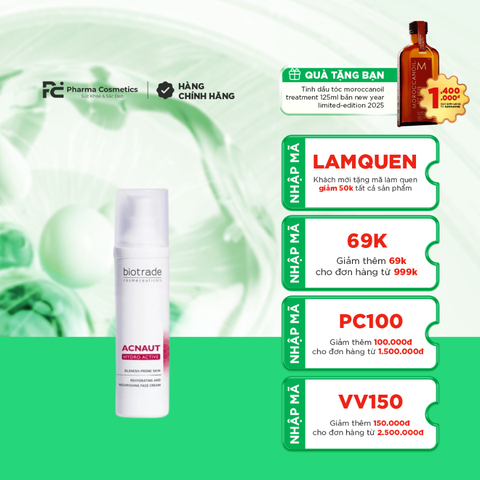 BIOTRADE ACNAUT HYDRO ACTIVE CREAM 60 ML / KEM DƯỠNG ẨM DÀNH CHO DA HỖN HỢP VÀ DA DẦU DỄ NỔI MỤN