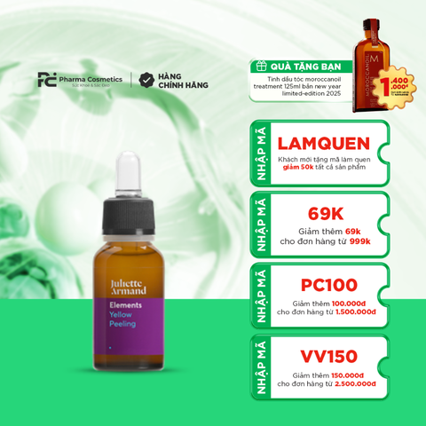 JULIETTE ARMAND ELEMENTS YELLOW PEELING: Peel Da Hóa Học - Tái Tạo & Phục Hồi Làn Da Sáng Khỏe