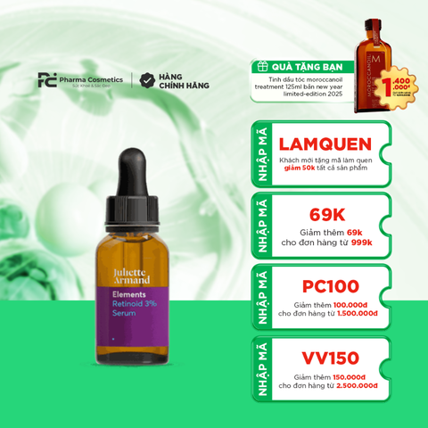 JULIETTE ARMAND ELEMENTS RETINOID 3% SERUM: Tinh Chất Retinoid Trẻ Hóa & Xóa Nhăn Vượt Trội