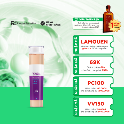JULIETTE ARMAND CLARIFYING ACTIVE LOTION: Nước Cân Bằng Da Dầu Mụn - Kiểm Soát Nhờn & Giảm Viêm