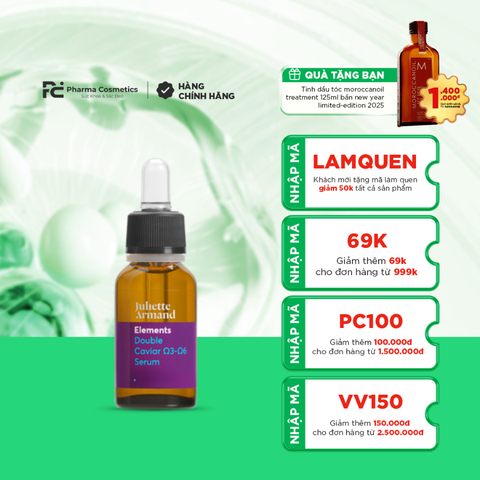 JULIETTE ARMAND DOUBLE CAVIAR Ω3-Ω6 SERUM: Tinh Chất Trứng Cá Tầm - Tái Tạo & Phục Hồi Làn Da Lão Hóa